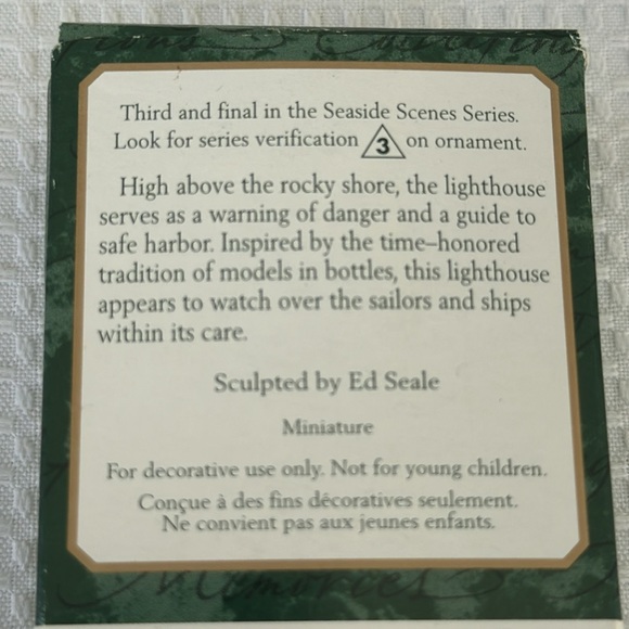 Hallmark Collectible Miniature Ornament of Lighthouse in a Bottle - Picture 5 of 9